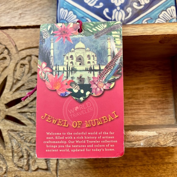 Beautiful Home Accent  Box! NWT! Ceramic cover, wooden box. - Picture 4 of 13